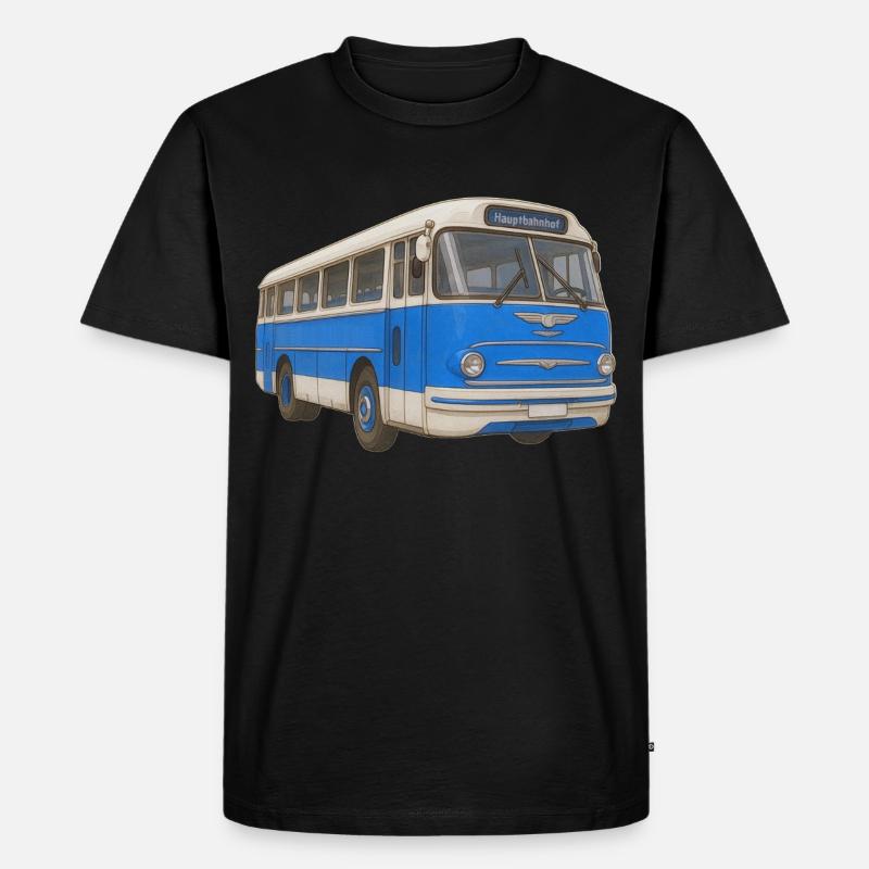 Vieux bus bleu - T-shirt Premium bio Homme - noir