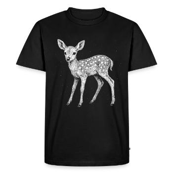 Faon - T-shirt Premium bio Homme - noir - Devant - Nico (187cm)