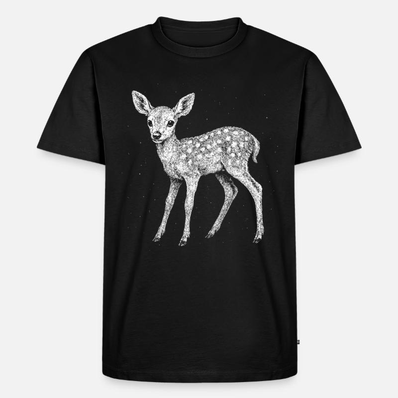 Rehkitz - Männer Premium Bio T-Shirt - Schwarz