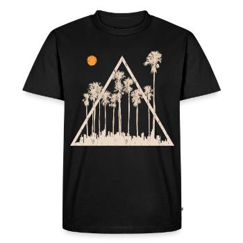Palm Trees Tropical Summer Sunset Triangle - Men's Premium Organic T-Shirt - black - Front - Nico (187cm)