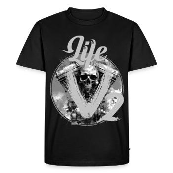 Conception du crâne de moto V-Twin - T-shirt Premium bio Homme - noir - Devant - Nico (187cm)