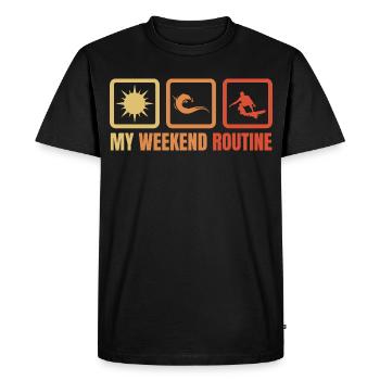 Surfer Weekend Routine - Men's Premium Organic T-Shirt - black - Front - Nico (187cm)
