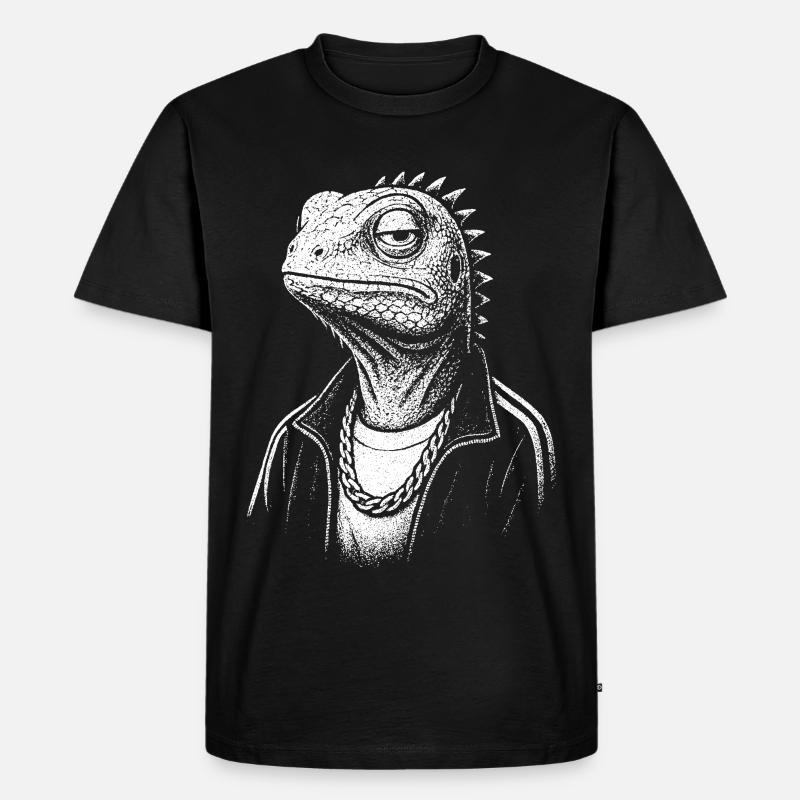 Street-Style Echse - Männer Premium Bio T-Shirt - Schwarz