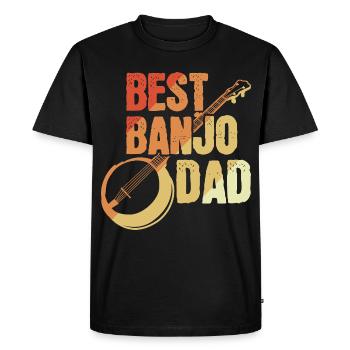 Père joueur de banjo - T-shirt Premium bio Homme - noir - Devant - Nico (187cm)