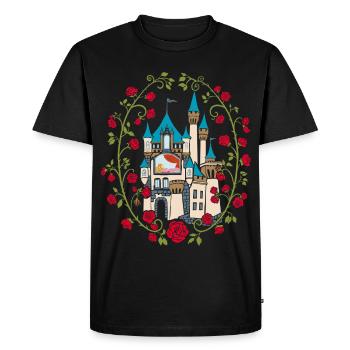Château de la Belle au bois dormant Conte de fées - T-shirt Premium bio Homme - noir - Devant - Nico (187cm)