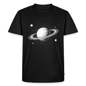 Magie cosmique de Saturne - T-shirt Premium bio Homme - noir - Devant - Nico (187cm)