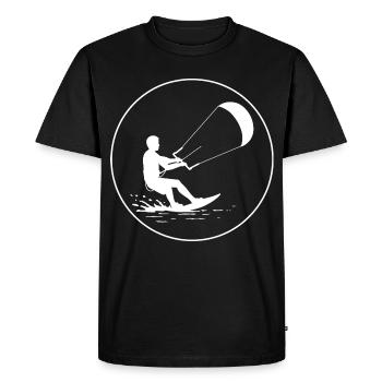Wind under control - Men's Premium Organic T-Shirt - black - Front - Nico (187cm)