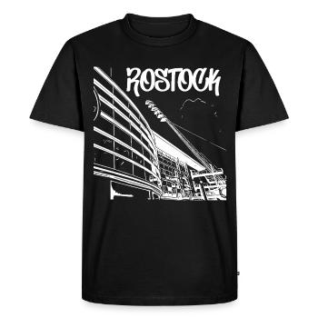 Rostock Skyline Stadium View - Men's Premium Organic T-Shirt - black - Front - Nico (187cm)