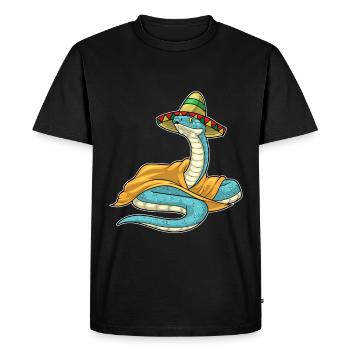 Snake Sombrero - Men's Premium Organic T-Shirt - black - Front - Nico (187cm)
