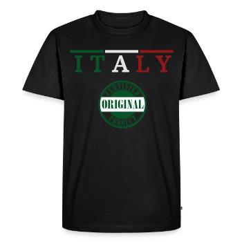 Italian Pride, Flag of Italy - Men's Premium Organic T-Shirt - black - Front - Nico (187cm)