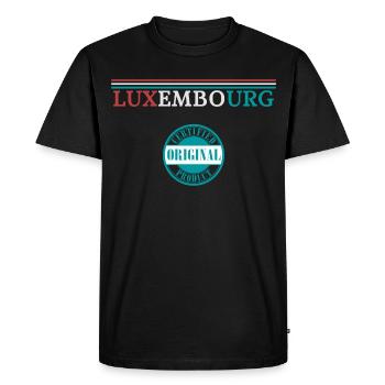 Drapeau du Luxembourg, fierté luxembourgeoise - T-shirt Premium bio Homme - noir - Devant - Nico (187cm)