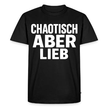Le cœur dans le chaos - T-shirt Premium bio Homme - noir - Devant - Nico (187cm)