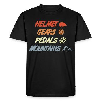 Drôle de dicton sur le VTT - T-shirt Premium bio Homme - noir - Devant - Nico (187cm)