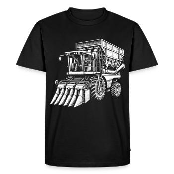 Récolte de coton - T-shirt Premium bio Homme - noir - Devant - Nico (187cm)