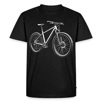 Uphill with pedal power - Men's Premium Organic T-Shirt - black - Front - Nico (187cm)