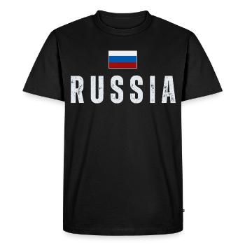 Drapeau russe, fierté russe - T-shirt Premium bio Homme - noir - Devant - Nico (187cm)