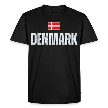 Drapeau du Danemark, fier danois - T-shirt Premium bio Homme - noir - Devant - Nico (187cm)