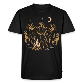 Witchy Summer - Midsummer Dance Around the Fire - Men's Premium Organic T-Shirt - black - Front - Nico (187cm)
