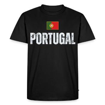 Portuguese flag, Portuguese pride - Men's Premium Organic T-Shirt - black - Front - Nico (187cm)