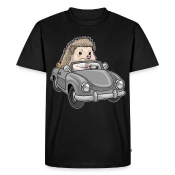 Hedgehog Car - Men's Premium Organic T-Shirt - black - Front - Nico (187cm)