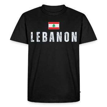 Fier drapeau libanais du Liban - T-shirt Premium bio Homme - noir - Devant - Nico (187cm)