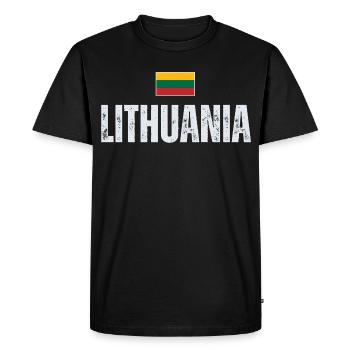 Lithuanian pride, flag of Lithuania - Men's Premium Organic T-Shirt - black - Front - Nico (187cm)