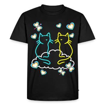 Rétro Chats Chat Enfants Filles Garçons Ados - T-shirt Premium bio Homme - noir - Devant - Nico (187cm)