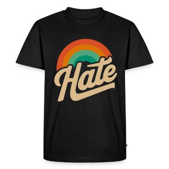 Détester, mais d’une manière gentille - T-shirt Premium bio Homme - noir - Devant - Nico (187cm)