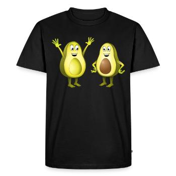 Image de deux avocats joyeux - T-shirt Premium bio Homme - noir - Devant - Nico (187cm)
