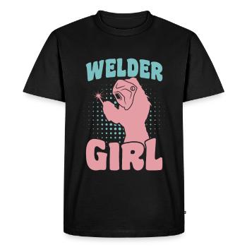 Funny Welder - Men's Premium Organic T-Shirt - black - Front - Nico (187cm)