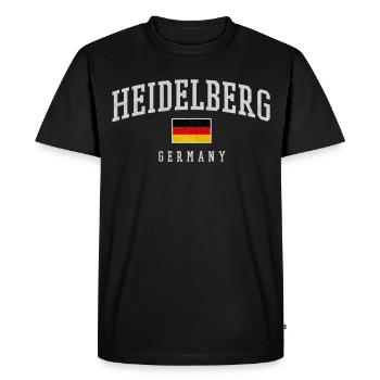 Heidelberg, Allemagne, Typographie - T-shirt Premium bio Homme - noir - Devant - Nico (187cm)