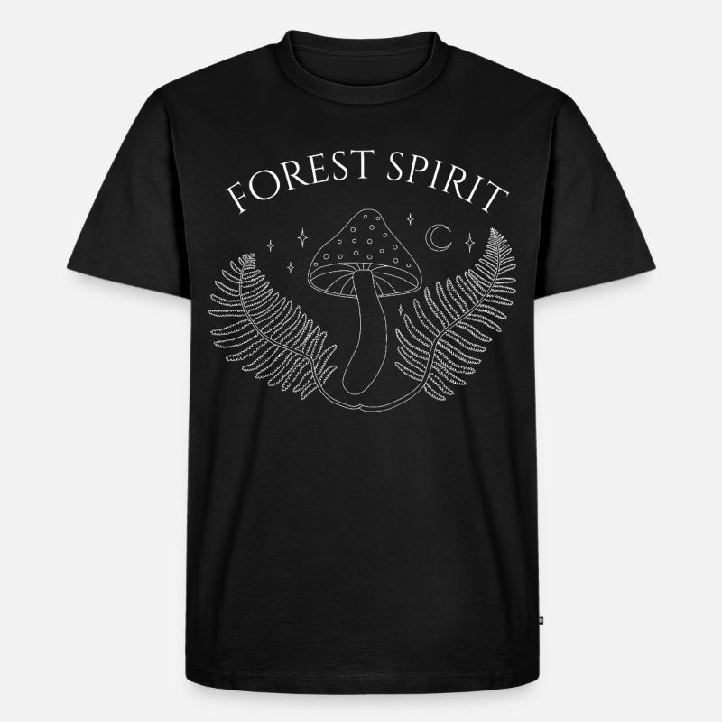 Waldgeist-Pilz-Kunst - Männer Premium Bio T-Shirt - Schwarz