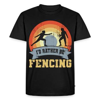 I'd Rather Be Fencing - Men's Premium Organic T-Shirt - black - Front - Nico (187cm)