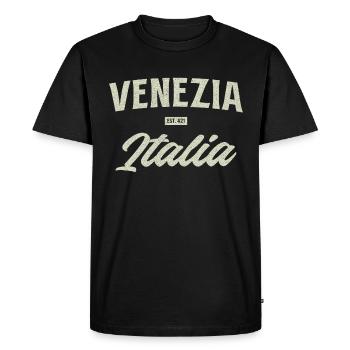 Faute de frappe vintage Venezia Italia - T-shirt Premium bio Homme - noir - Devant - Nico (187cm)