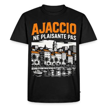 Ajaccio ne plaisante pas - T-shirt Premium bio Homme - noir - Devant - Nico (187cm)