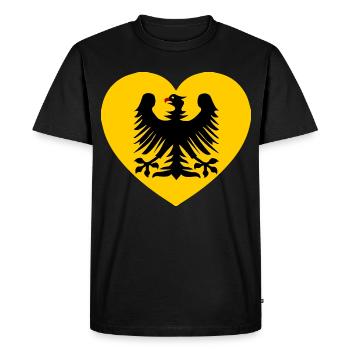 Heraldic eagle emblem in the heart - Men's Premium Organic T-Shirt - black - Front - Nico (187cm)
