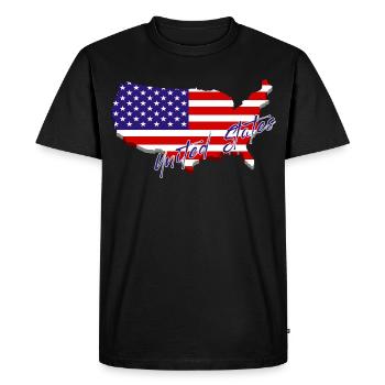 Carte des États-Unis, American Pride - T-shirt Premium bio Homme - noir - Devant - Nico (187cm)