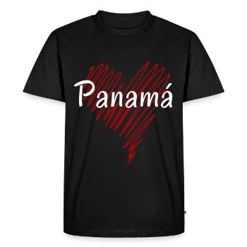 J’aime le Panama, fierté panaméenne - T-shirt Premium bio Homme - noir - Devant - Nico (187cm)