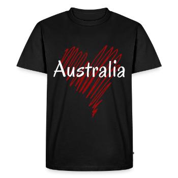 J’aime l’Australie, la fierté australienne - T-shirt Premium bio Homme - noir - Devant - Nico (187cm)