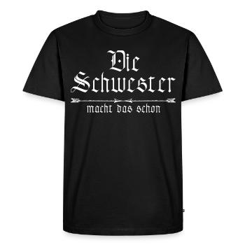 La sœur le fait déjà - T-shirt Premium bio Homme - noir - Devant - Nico (187cm)