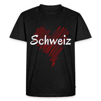 J’aime la Suisse, fière Suisse - T-shirt Premium bio Homme - noir - Devant - Nico (187cm)