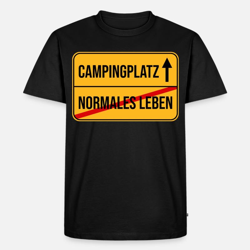 Campingplatz Warnhinweis Design - Männer Premium Bio T-Shirt - Schwarz