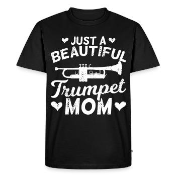 Just a beautiful trumpet mom - Men's Premium Organic T-Shirt - black - Front - Nico (187cm)