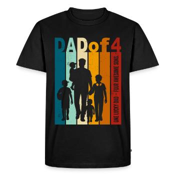Conception de cadeaux pour papa et 4 fils pour la fête des pères - T-shirt Premium bio Homme - noir - Devant - Nico (187cm)
