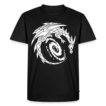 Dragon and galaxy - Men's Premium Organic T-Shirt - black - Front - Nico (187cm)