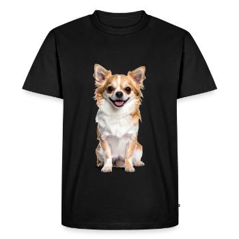 Chihuahua moelleux – petit, moelleux et plein d’amour ! - T-shirt Premium bio Homme - noir - Devant - Nico (187cm)