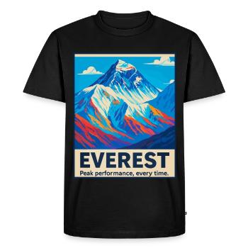 Everest – Peak Performance - Men's Premium Organic T-Shirt - black - Front - Nico (187cm)