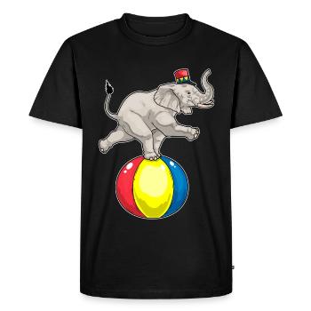Bal de cirque d’éléphants - T-shirt Premium bio Homme - noir - Devant - Nico (187cm)
