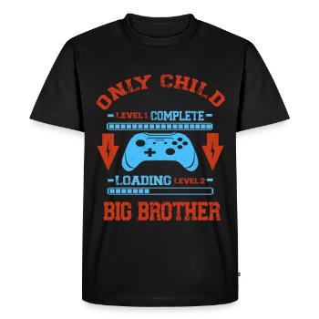 Only Child Level Complete - Laoding Level Big - Men's Premium Organic T-Shirt - black - Front - Nico (187cm)
