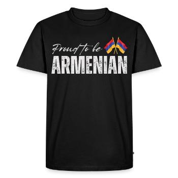 Arménien fier, j’adore l’Arménie - T-shirt Premium bio Homme - noir - Devant - Nico (187cm)